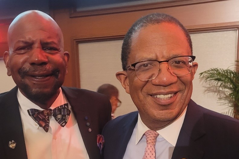 Dr. Cato T. Laurencin and Dr. Selwyn Vickers side-by-side at the NMA convention in New York.