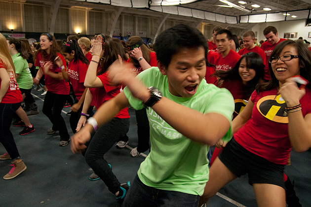 Uconn students dance at Huskython 2012 on Feb. 18. (Sarah Rawlinson/UConn Photo)