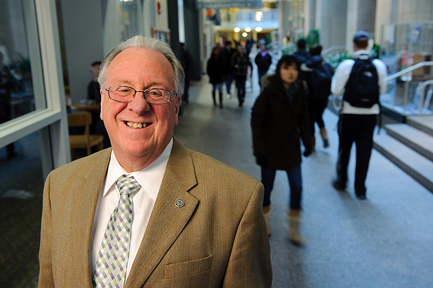 M. Kevin Fahey, associate director of the student union poses for a portrait on Union Street on Feb. 14, 2012. (Peter Morenus/UConn Photo)