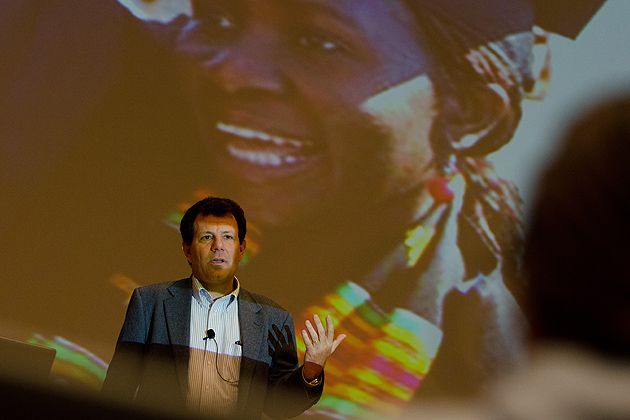 Nicholas Kristof, a New York Times columnist and co-author of Half the Sky speaks at the first annual UConn Reads Author Event at the Student Union Theater on April 19, 2012. (Peter Morenus/UConn Photo)