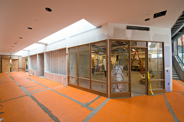 A view of the eight bed clinical resource laboratory at the Carolyn Ladd Widmer Wing, under construction at the School of Nursing on June 25, 2012. (Peter Morenus/UConn Photo)