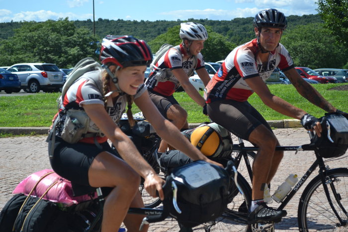 Coast to Coast riders Melina Benson, Sean Burn and Nate Windon