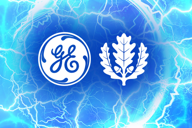 GE Logo with UCONN Leaf