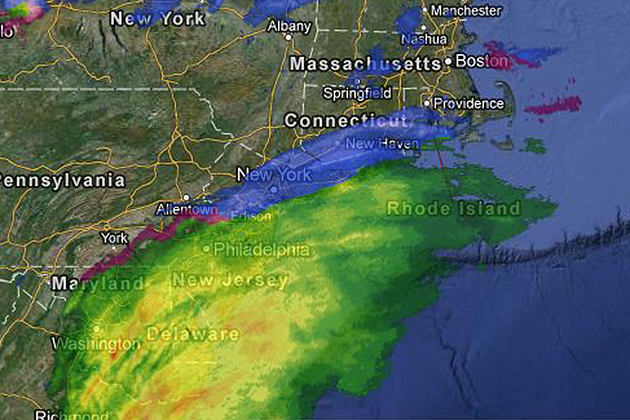 Radar of winter storm.