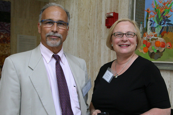 David Gregorio, director of Graduate Programs in Public Health, and State Senator Terry Gerratana, who gave the convocation address for the public health graduate students.