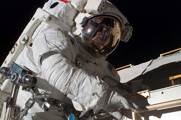 Astronaut Rick Mastracchio participates in a 5-hour, 28-minute spacewalk, as construction and maintenance continue on the International Space Station. (Photo/NASA)