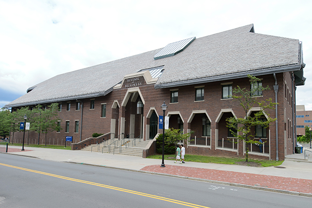 A view of the School of Business Building on June 26, 2012. (Peter Morenus/UConn Photo)