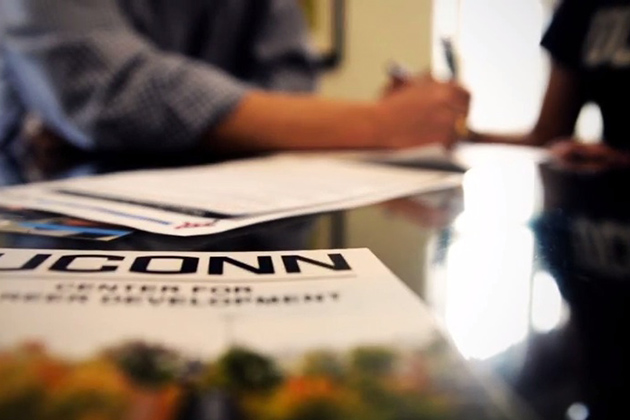 A counseling session at the UConn Center for Career Development. (Elizabeth Caron/UConn Photo)