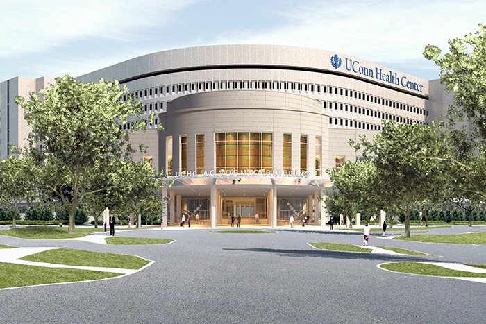 Rendering of UConn Health academic building