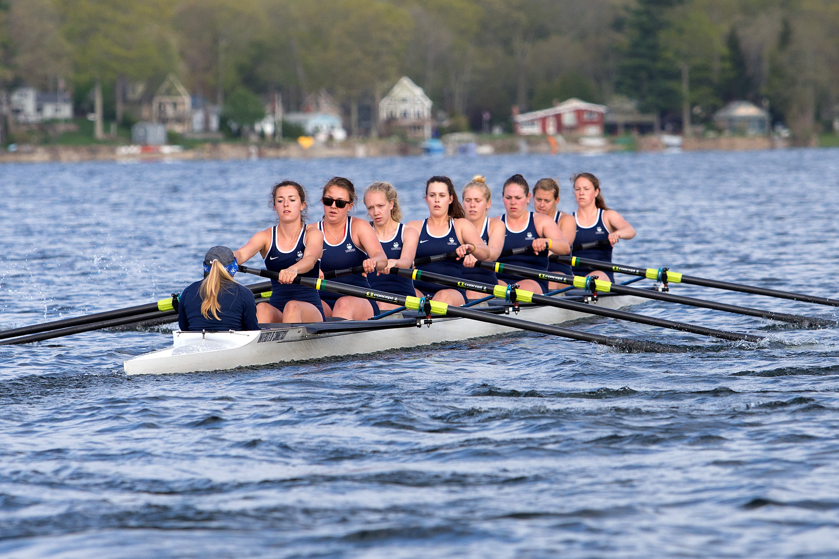 The women's rowing team placed 31 members on the American Athletic Conference 2013-2014 All-Academic Team. (Stephen Slade '89 (SFA) for UConn)