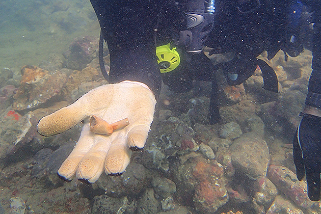 Mark Wegiel '15 (CLAS) working on the excavation of the Huis de Kreuningen (Photo courtesy of Kroum Batchvarov)