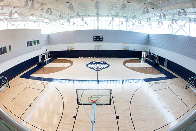 A view of the interior of the practice facility at the Werth Family UConn Basketball Champions Center. (Athletic Communications/UConn Photo)