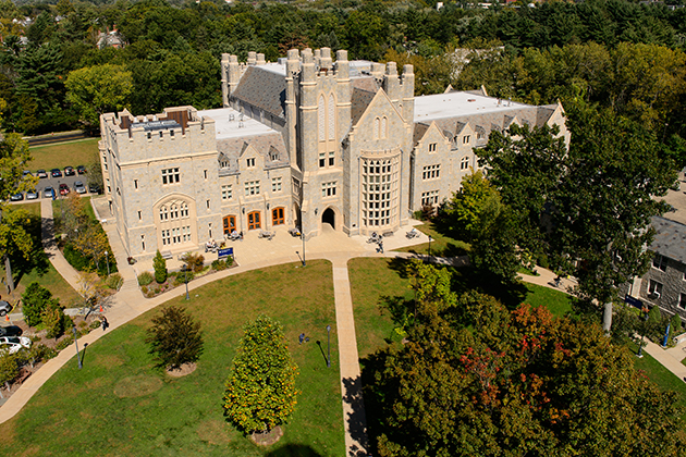 A view of the Thomas J. Meskill Law Library at the University of Connecticut School of Law in Hartford. (Peter Morenus/UConn Photo)