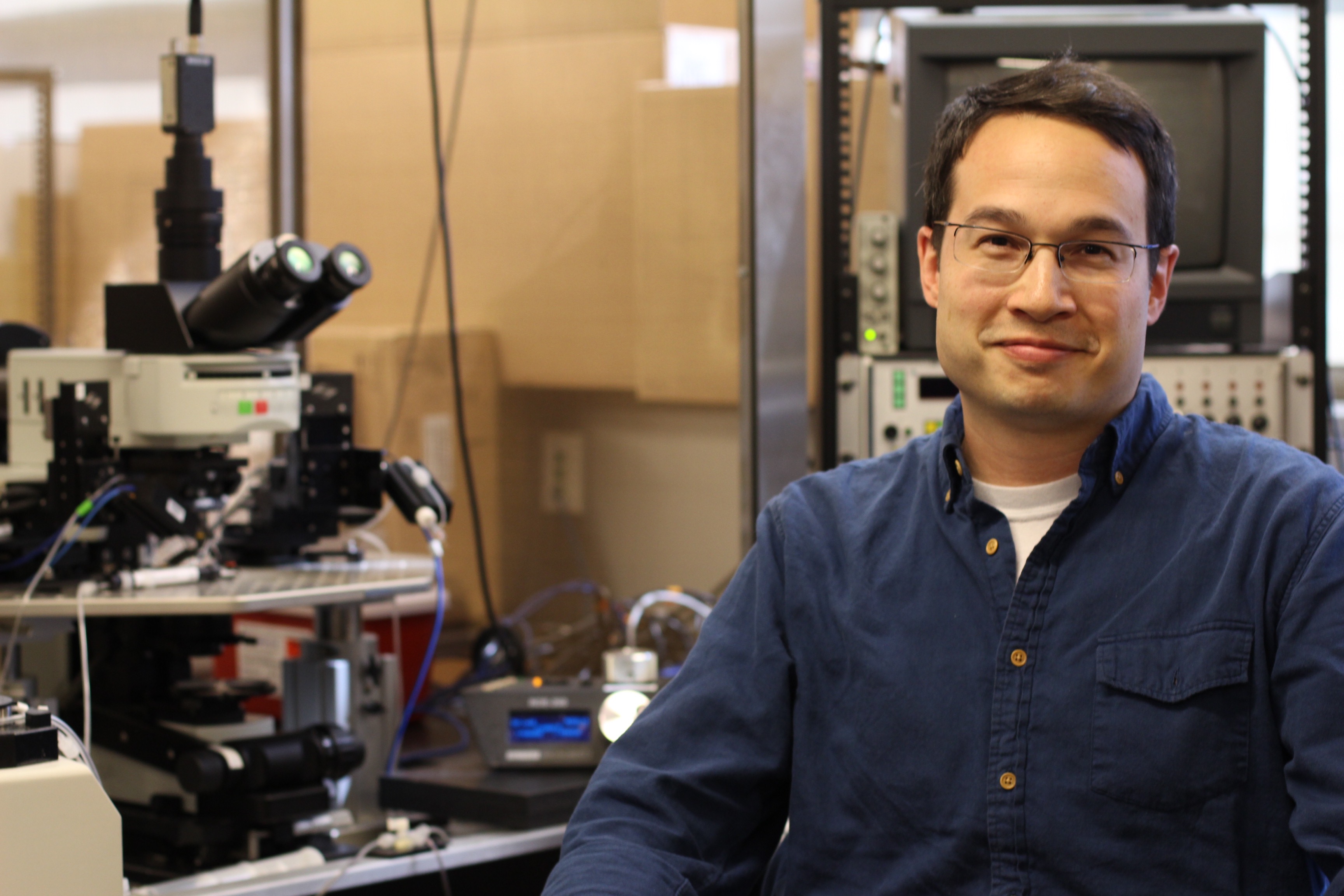 Assistant Professor of Physiology and Neurobiology Alexander Jackson studies one of the most complex areas of the brain. (Christine Buckley/UConn Photo)