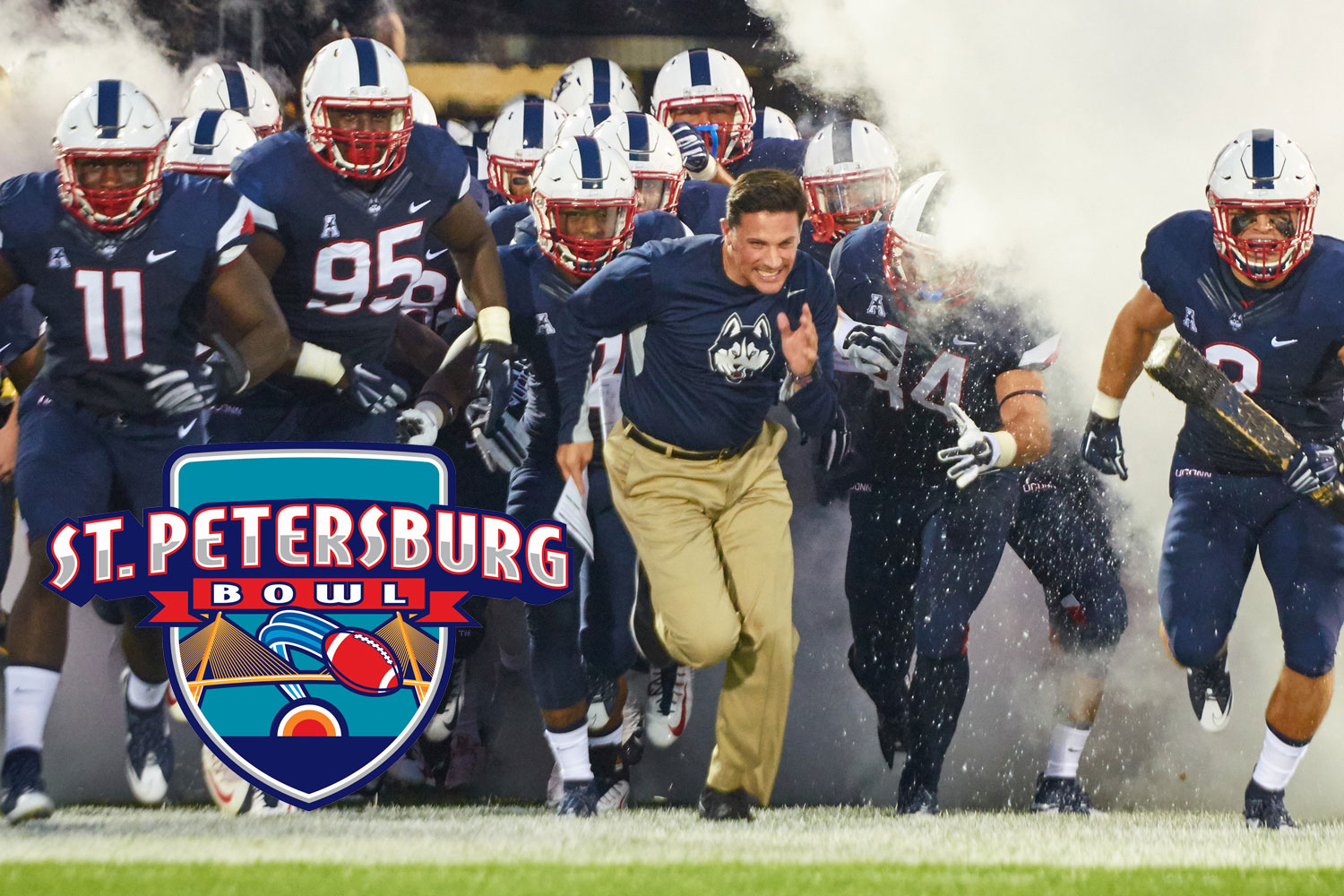 The Huskies will play in the St. Petersburg Bowl at Tropicana Field in St. Petersburg, Fla. (Peter Morenus/UConn Photo)