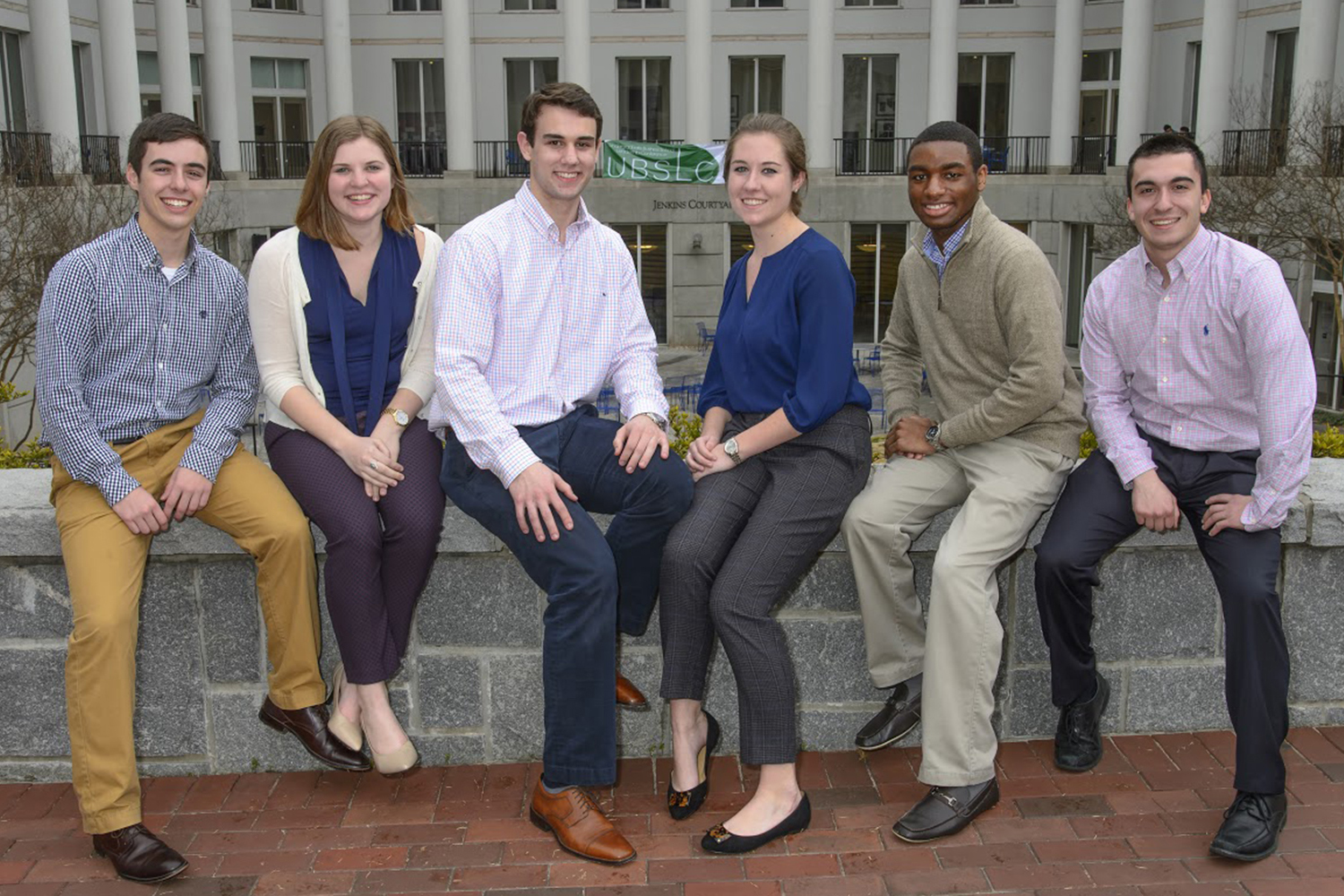 UConn students Billy Burke, Sarah Lang, Dan Glucksman, Kelly Yates, Quian Callender, and Stephen Porcello. (Tony Benner Photography)