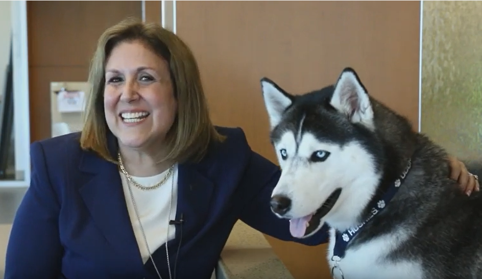 Anne Diamond and Jonathan the Husky