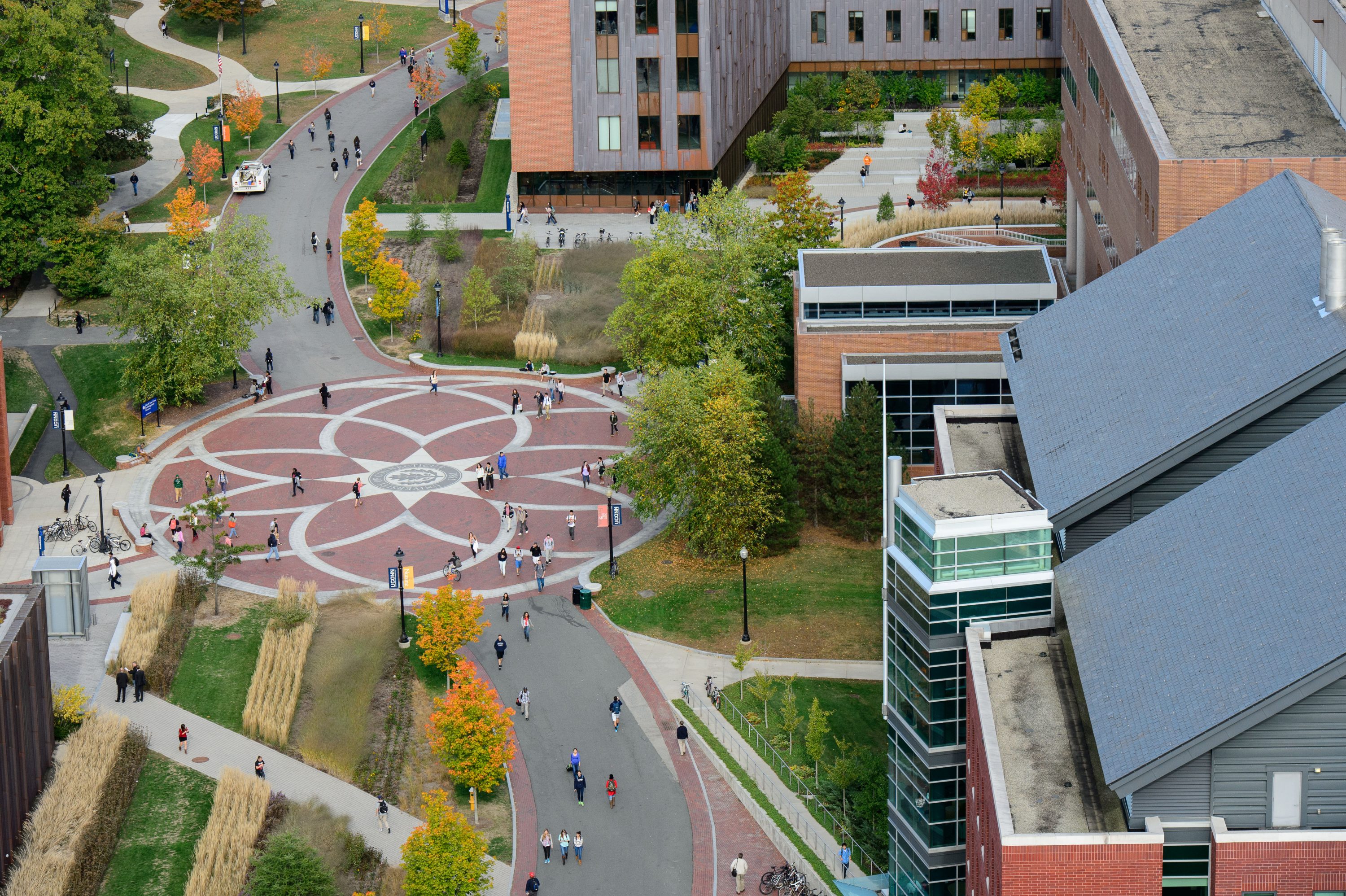 An aerial view of the Storrs campus on Oct. 9, 2013. (Peter Morenus/UConn Photo)