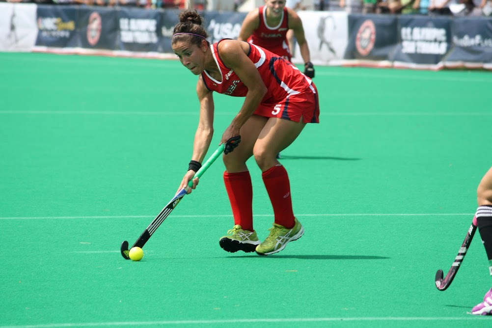 Melissa Gonzalez playing with the U.S. Field Hockey Team. (Photo by Mark Palczewski)