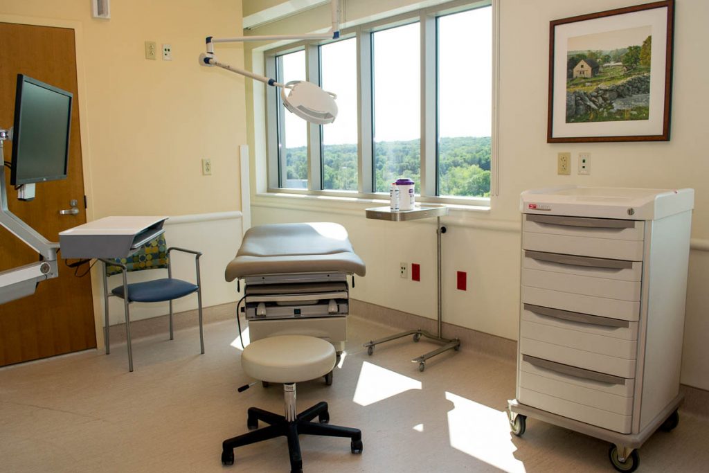 A procedure room in the new UConn Women's Center on the 8th floor of the Outpatient Pavilion. (Photo by Tina Encarnacion)