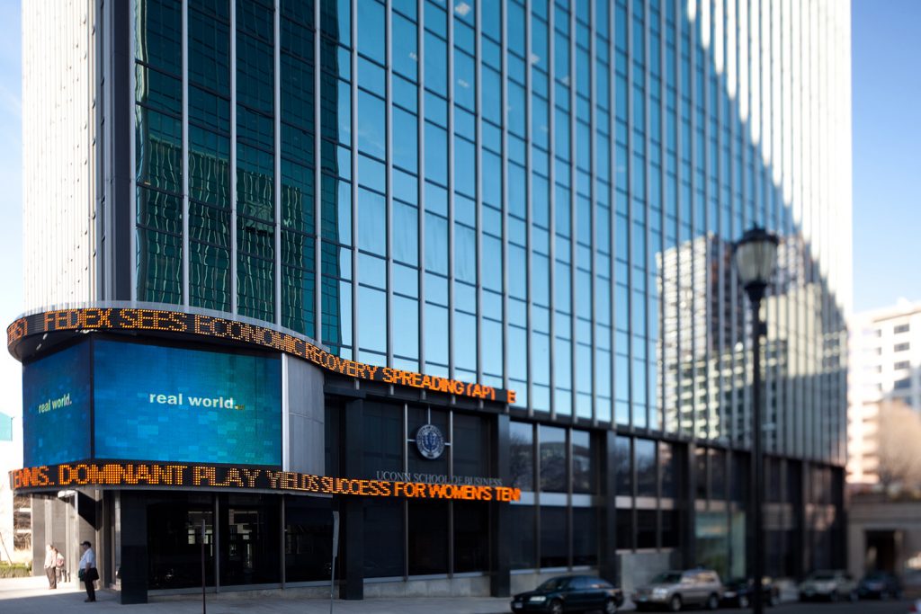 The School of Business' graduate degree programs based in downtown Hartford will remain at the Graduate Business Learning Center (GBLC).