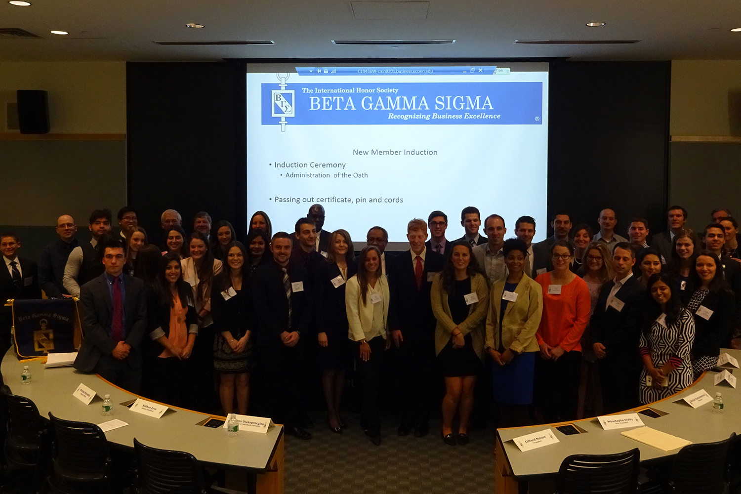 Students at a recent Beta Gamma Sigma induction ceremony. (Tina Pierce/UConn photo)