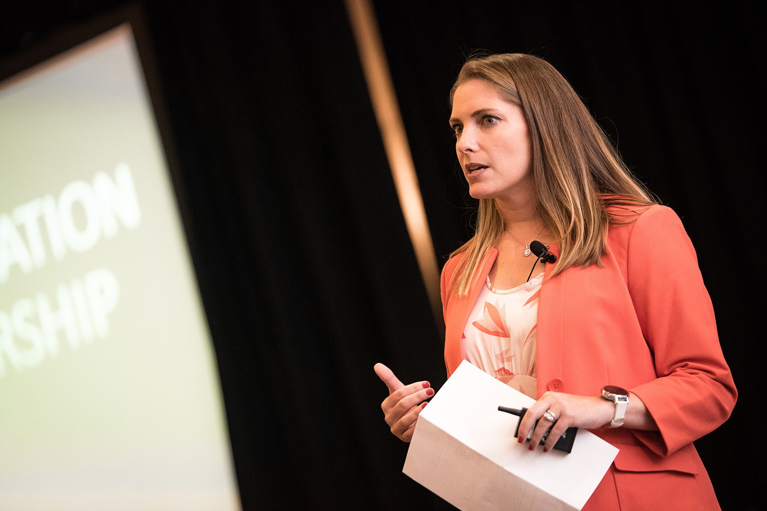 Kathryn Friedrich, Head of Global Monetization, YouTube speaks at UConn's Xcite conference. (Nathan Oldham/UConn photo)