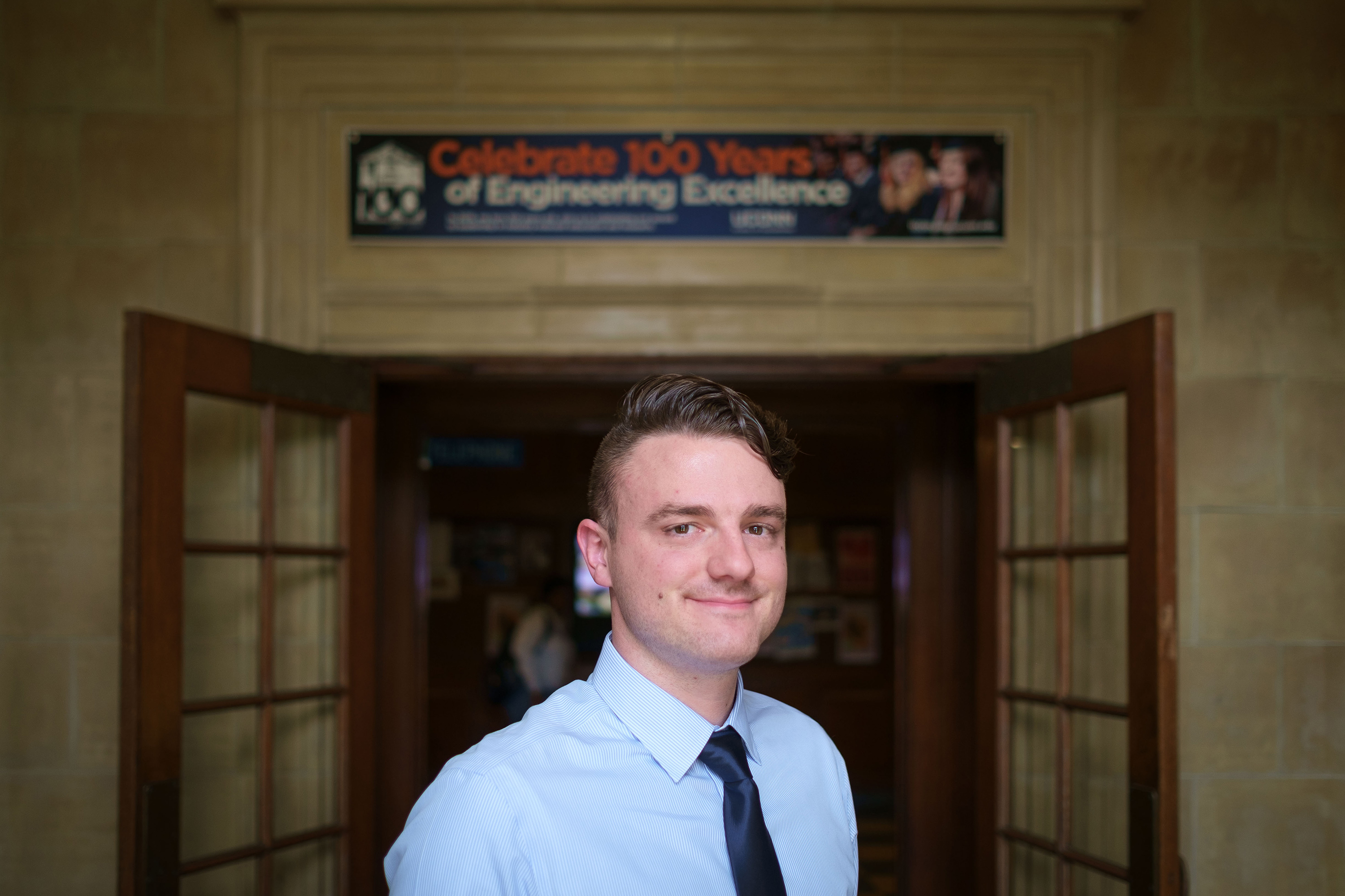 Thomas Underwood '18 (ENG) at the Castleman Building on Nov. 3, 2016. (Peter Morenus/UConn Photo)