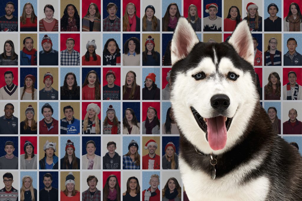 A UConn a cappella supergroup sings 'Winter Wonderland.' (Elizabeth Caron/UConn Photo)