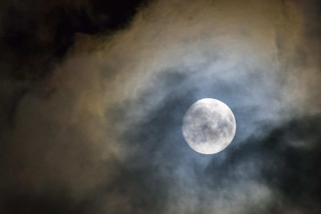 The 'supermoon' rises in mid-November, 2016. (Ryan Glista/UConn Photo)