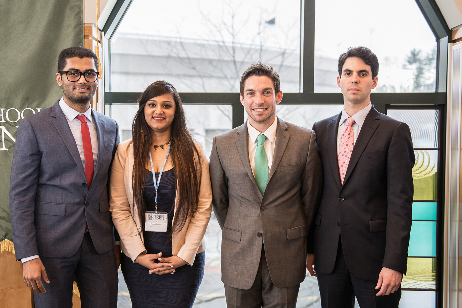 2017 GE Global Fellows Milin Chhanechhara, Nidhi Jaswal, Leonard Borriello, and Michael Ballard (Nathan Oldham/UConn photo)