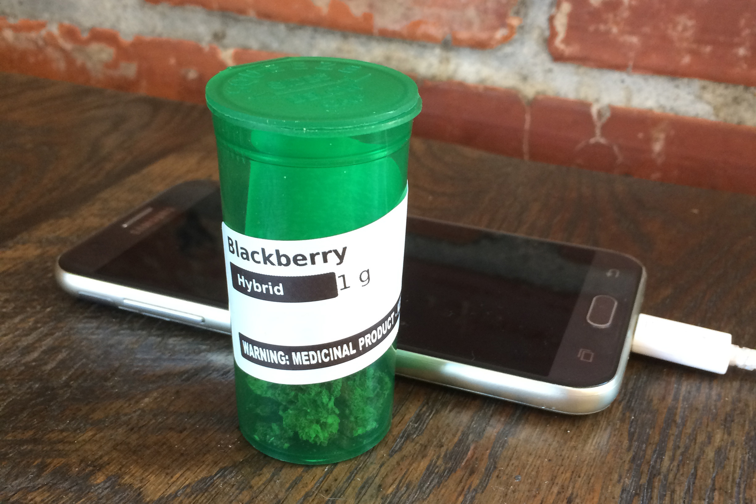 Medical marijuana prescription on a coffee house table in Los Angeles. (Kristen Cole)