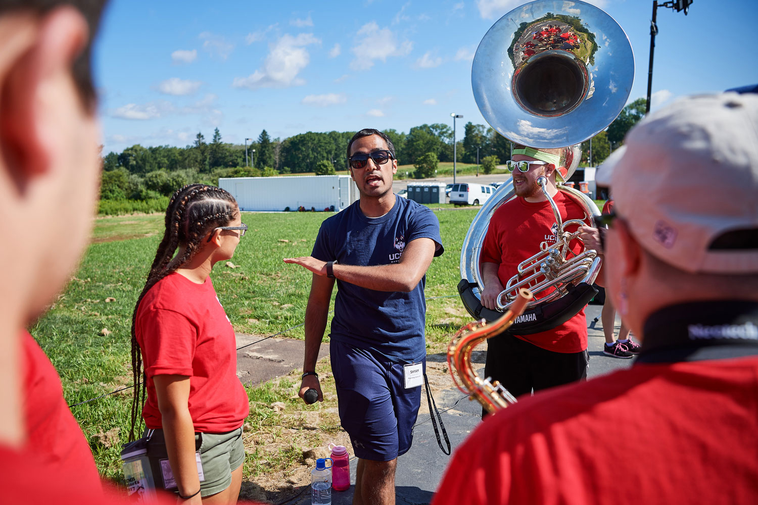 Marching Band newcomers and old guard alike have just 12 days in September to get into midseason form. (Peter Morenus/UConn Photo)