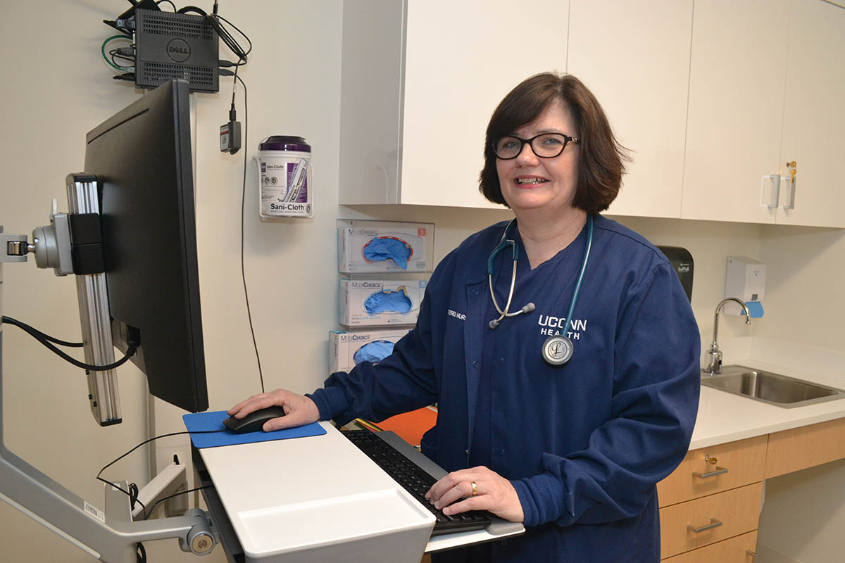 Noreen Allsop, RN, BSN, Pulmonology, 2018 Nightingale Award Winner. March 14, 2018. (Tina Encarnacion/UConn Health photo)