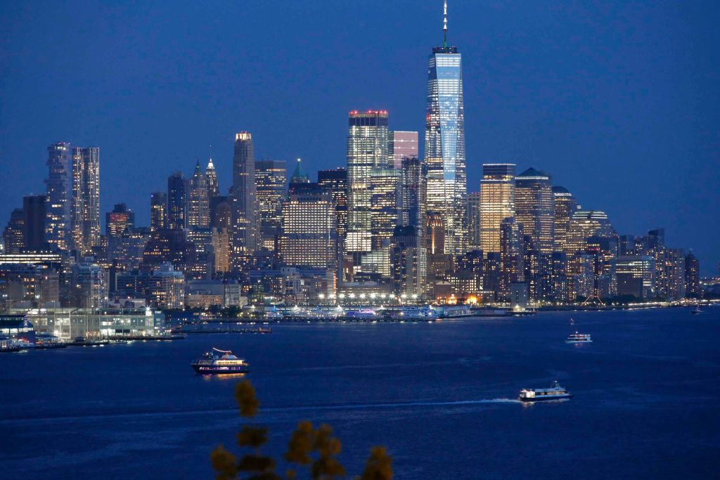 The skyline of lower Manhattan in New York City seen on May 9, 2018 from Weehawken, New Jersey. (Photo by Kena Betancur/VIEWpress/Corbis via Getty Images)