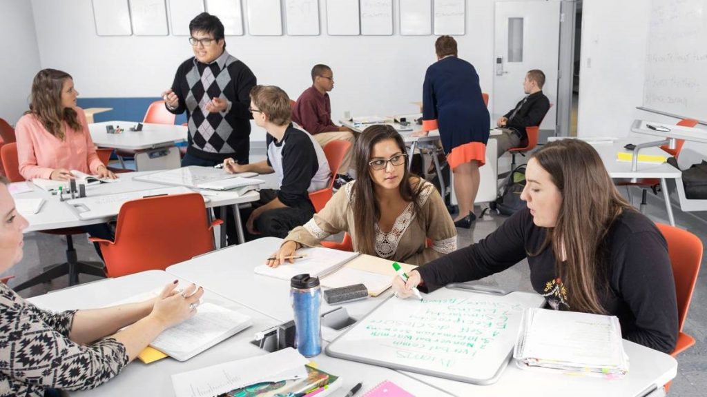 An example of an active classroom at Harrisburg Community College (Steelcase photo)