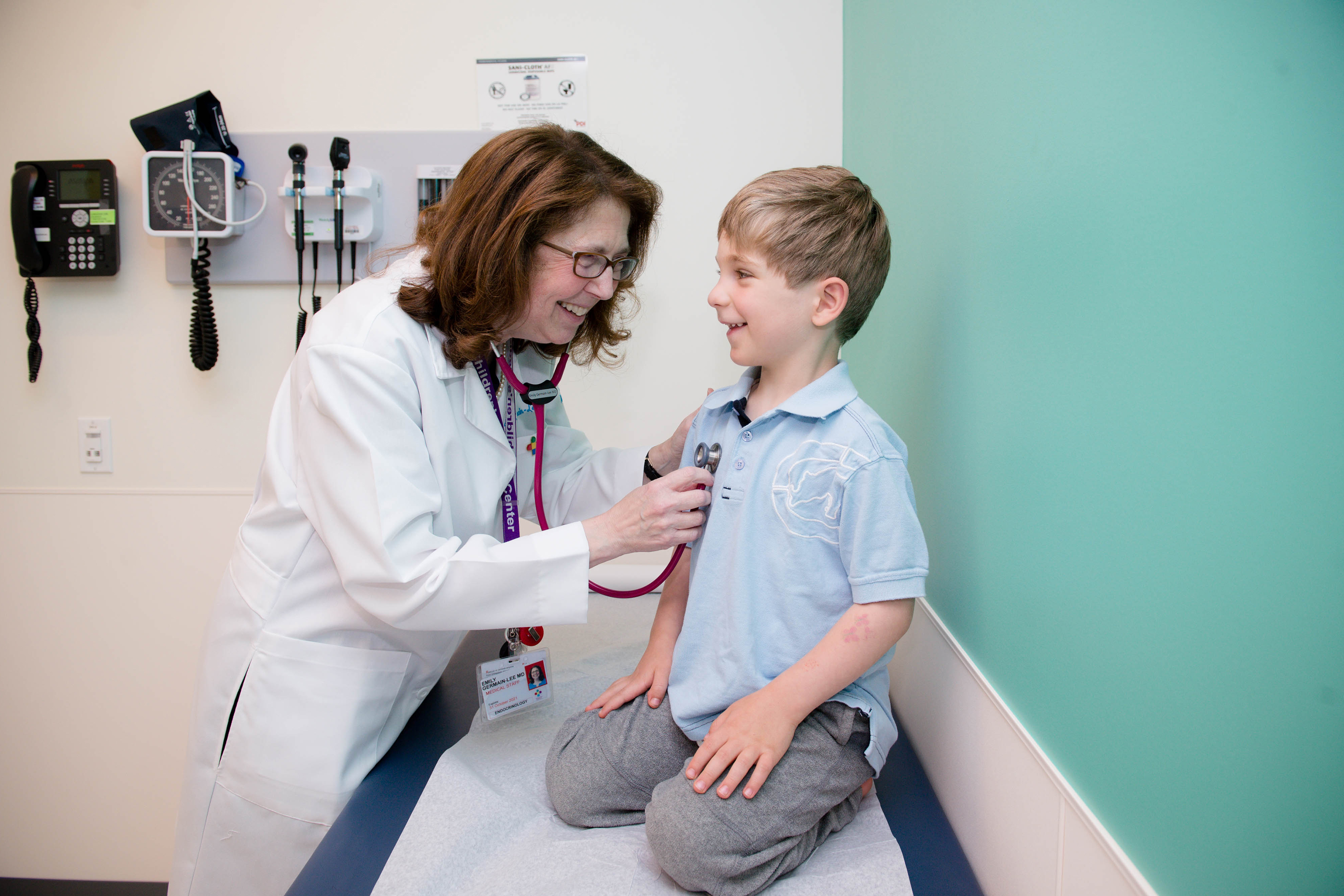 Dr. Emily Germain-Lee with a patient at the Albright Center, Connecticut Children's Medical Center. (CCMC Photo)