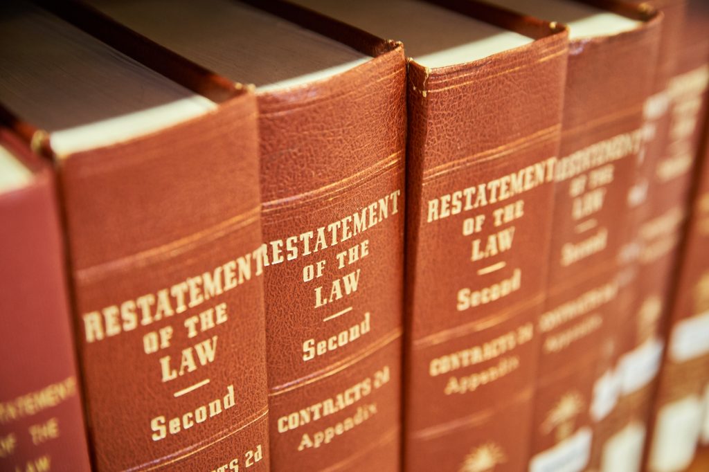 A view inside the Meskill Library at the School of Law. (Peter Morenus/UConn Photo)