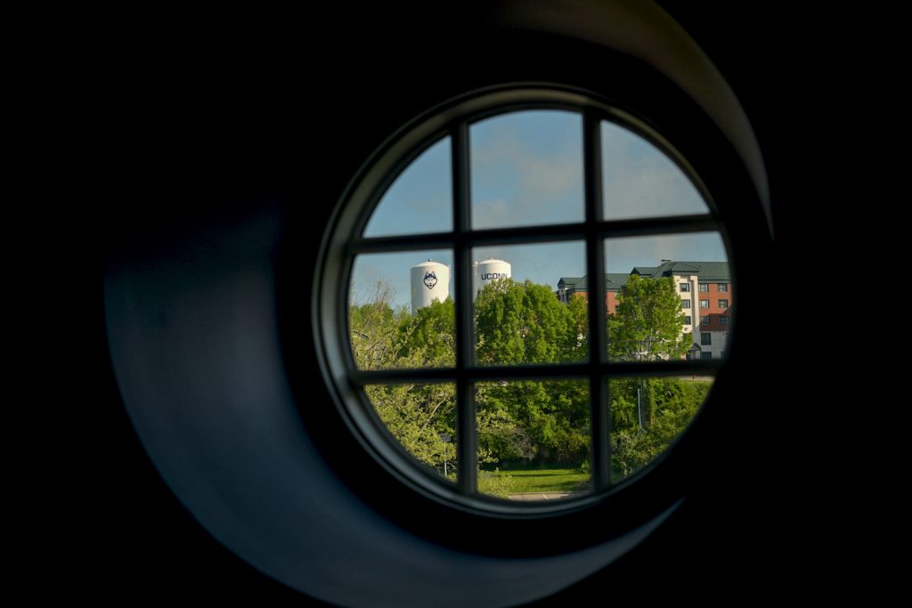 Sometimes it's fun to see things from a different angle. (Angelina Reyes/UConn Photo)