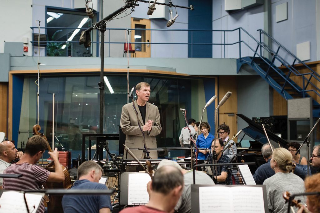 UConn composer Kenneth Fuchs, a professor of music, records his latest album 'Spiritualist' with the London Symphony Orchestra at the Abbey Road Studios in London.