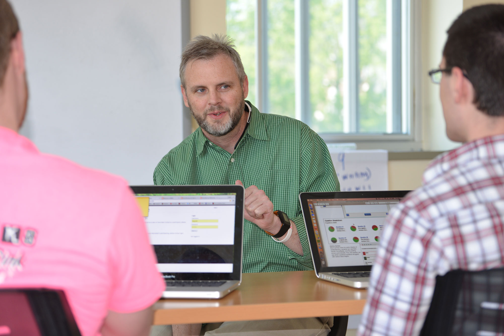 Todd Campbell with students.