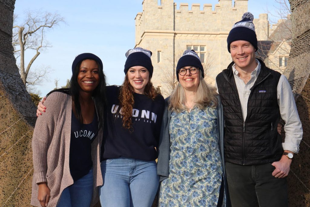 UConn Law students in campus quad