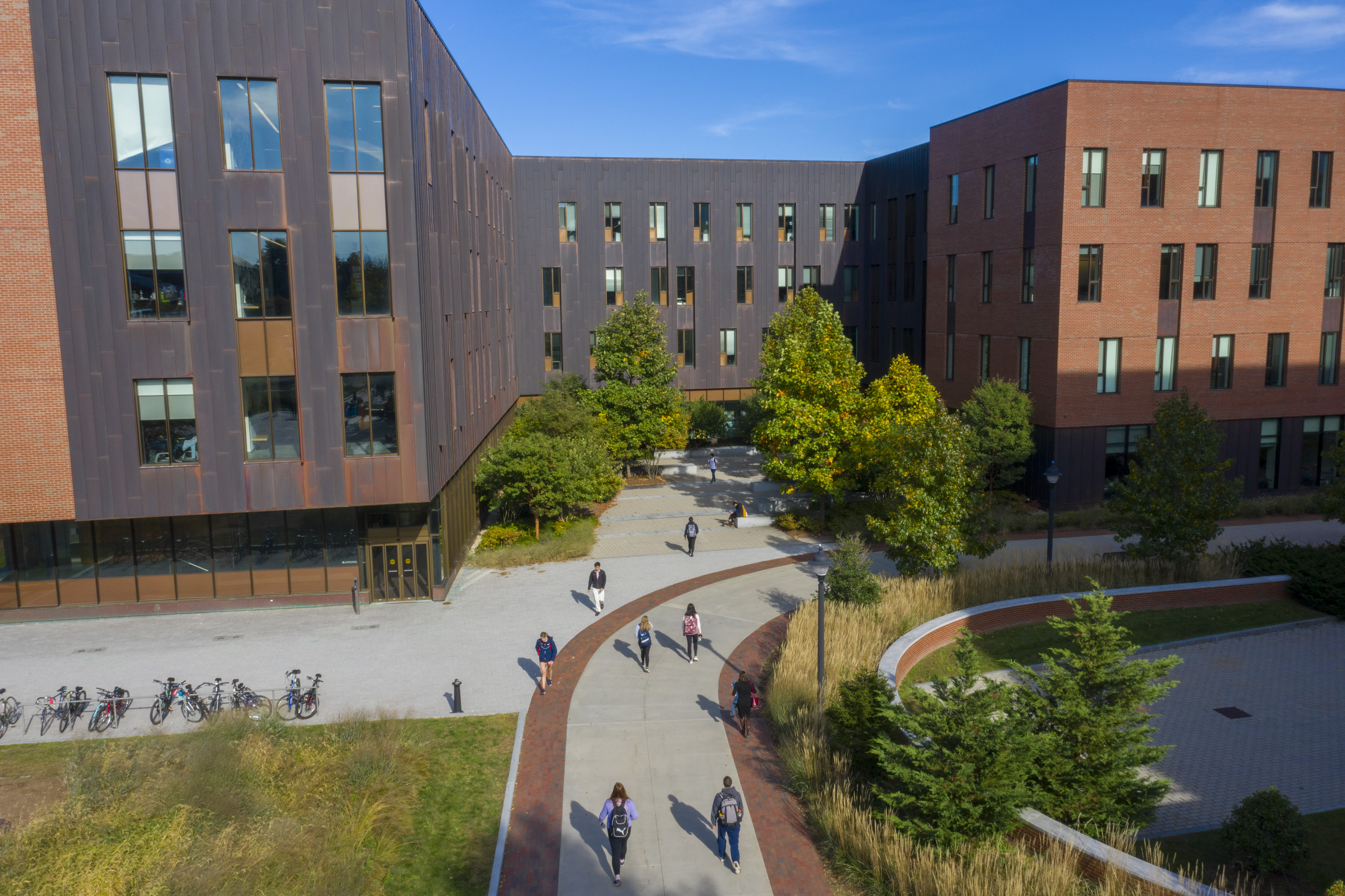 Aerial view of Oak Hall, home to the German Studies program.