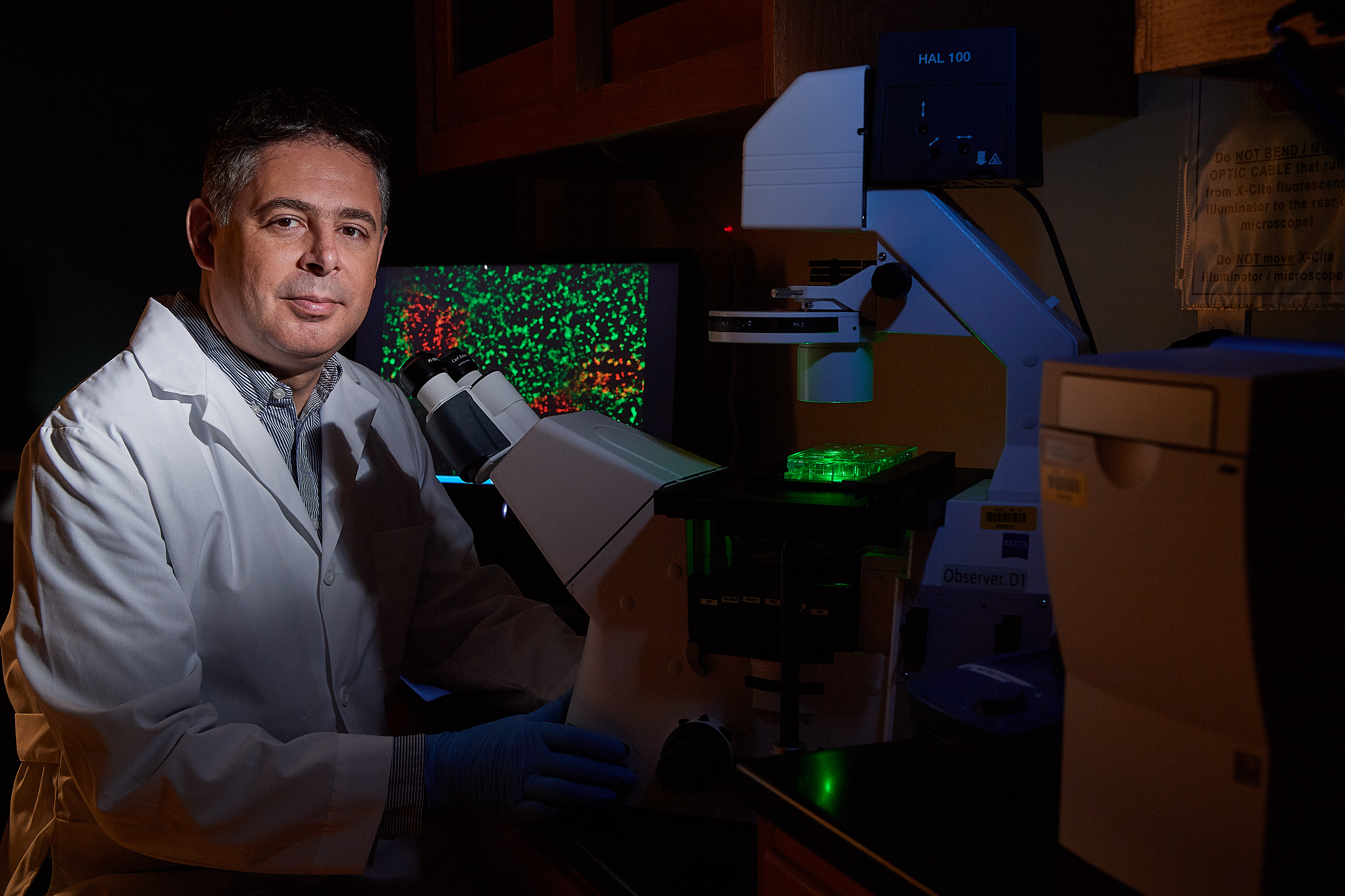 Paulo Verardi in his lab at UConn.