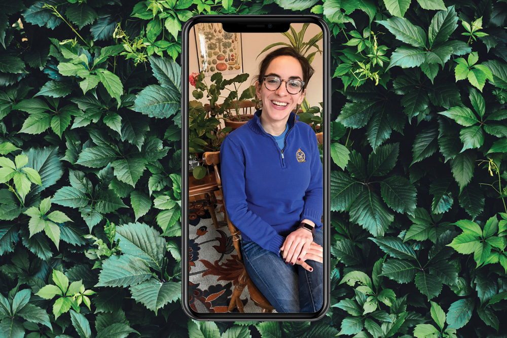 Portrait photo of Abby in her home office.