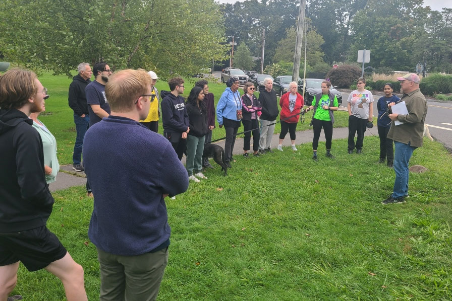 group gathered in park