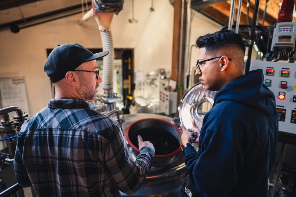 Kinsmen operations manager Bob Bartholomew and UConn Engineering student Riquelmy Torres.