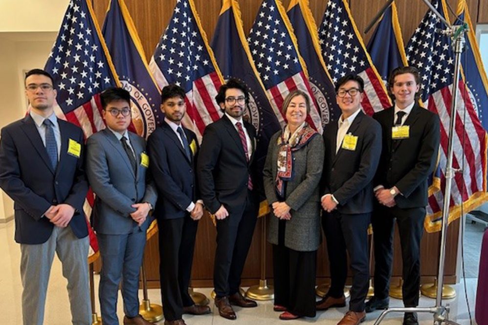 A group of students from UConn Stamford visited Washington, D.C., last month to meet with U.S. Federal Reserve Chair Jerome H. Powell