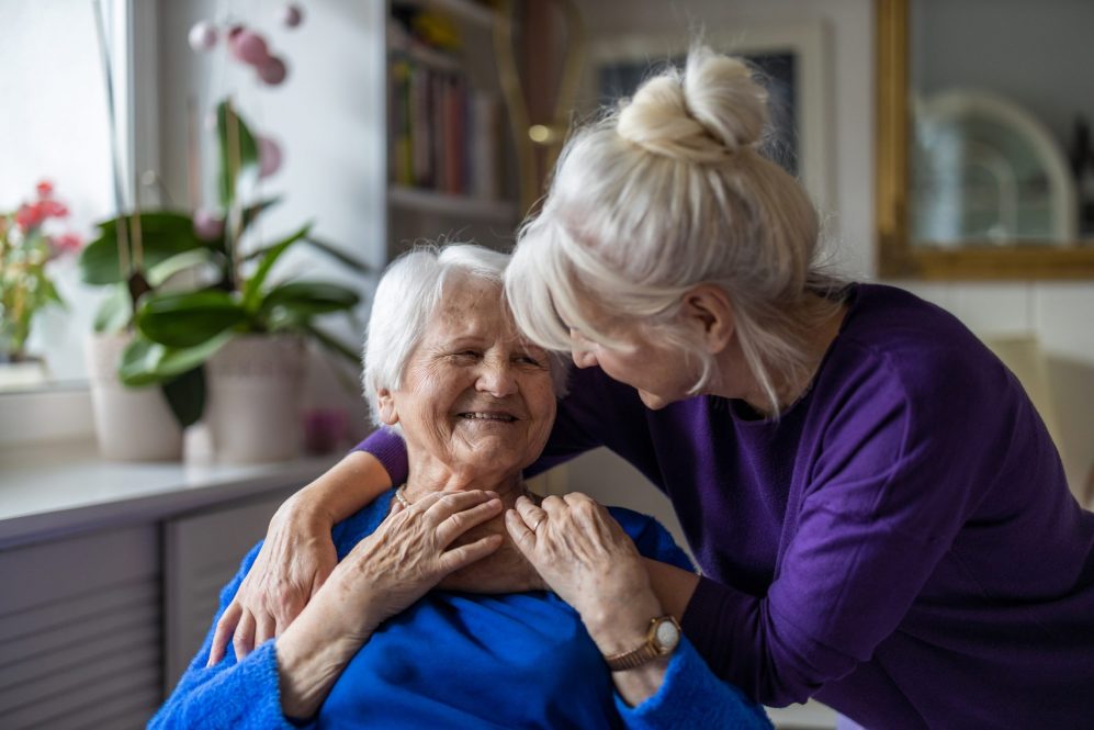 Older woman and her caregiver