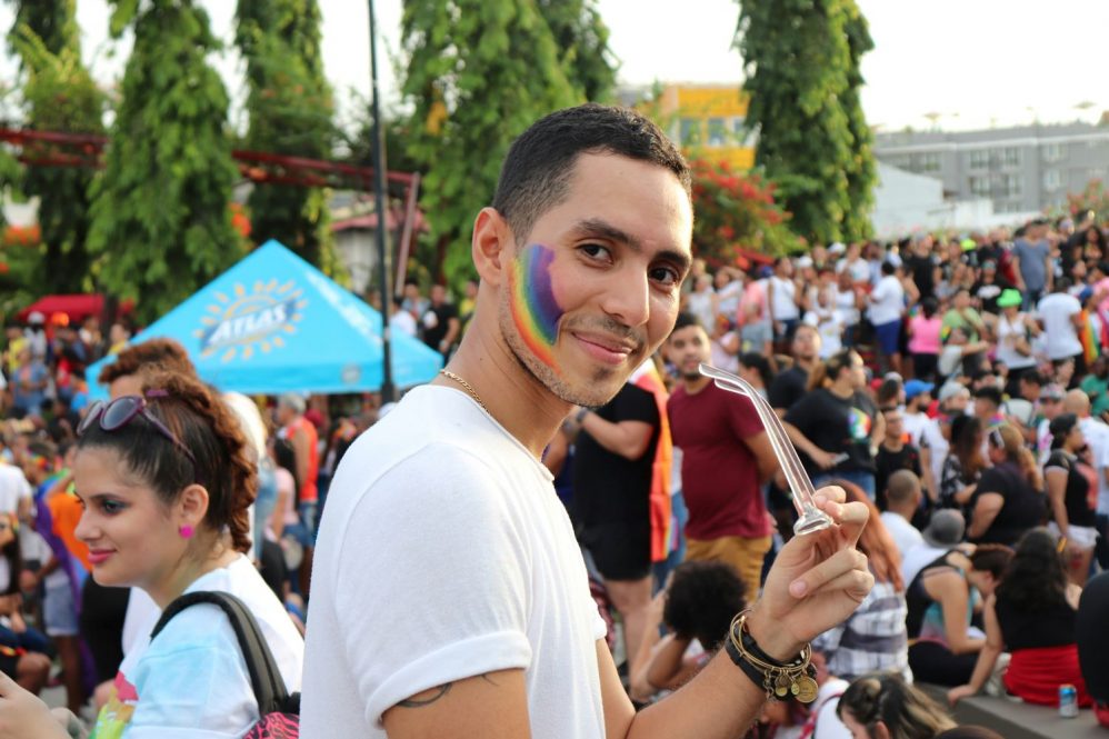 Man at a Pride parade